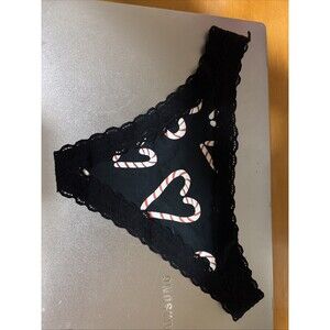 MeUndies FeelFree Thong Panties, Candy Cane Love Woman Size S Nwot